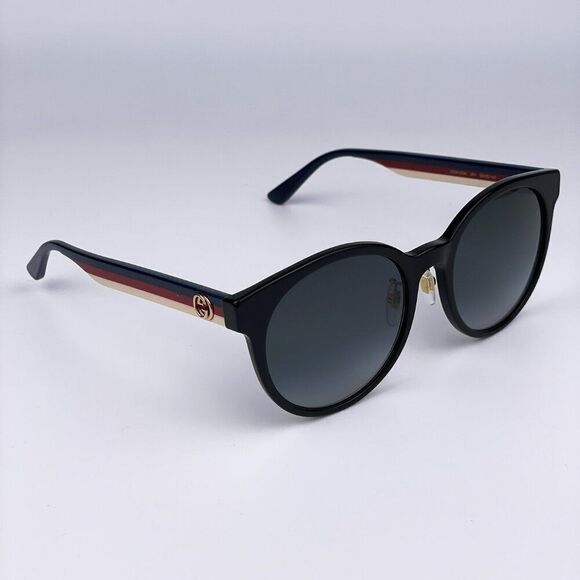 SALE! NEW Gucci GG0416SK LOGO 001 Black Grey Gradient Round Women Sunglasses main image 7